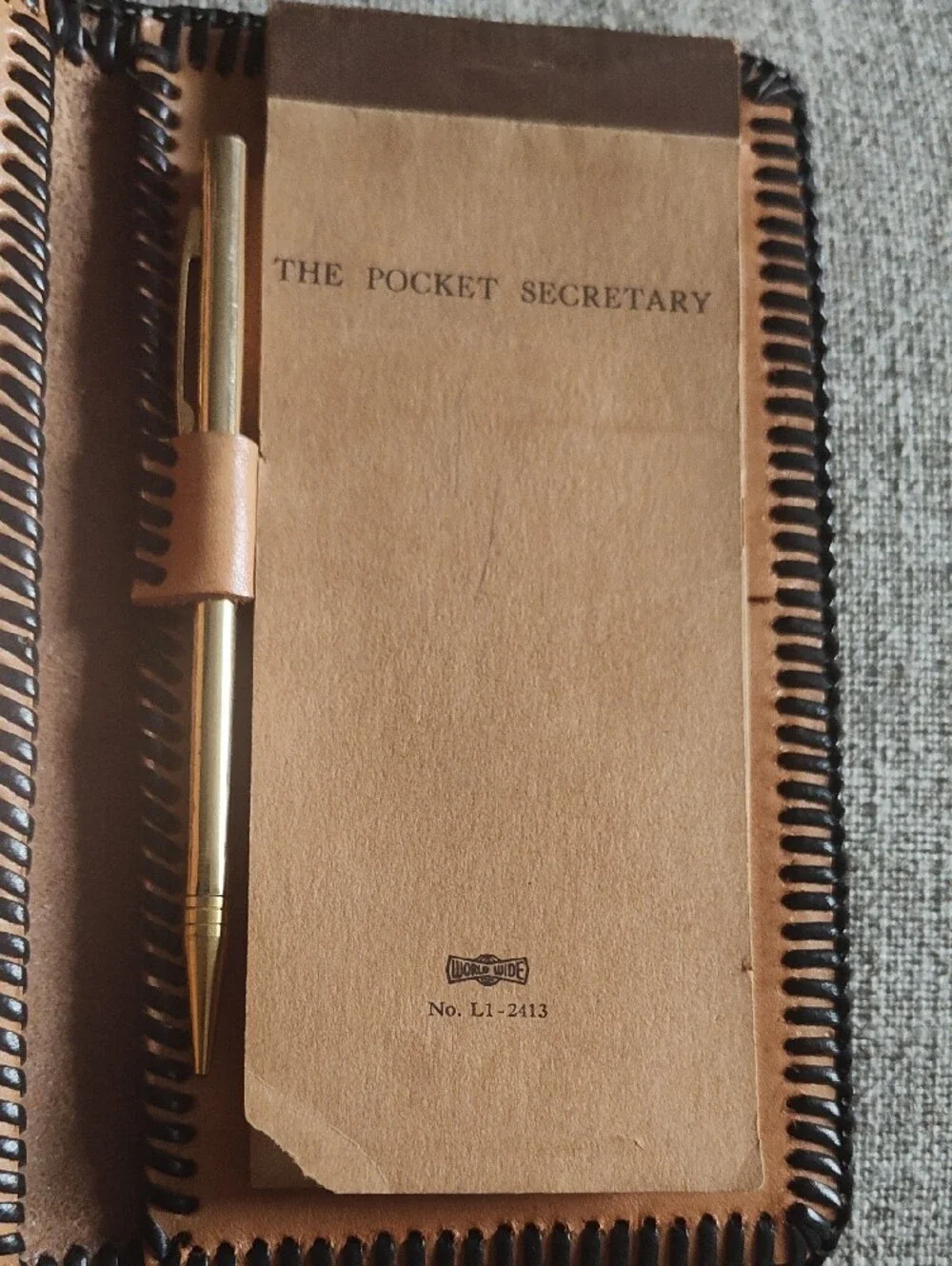 Western Tooled Tan and Black Leather Wallet with Cowboy And Horse Motif